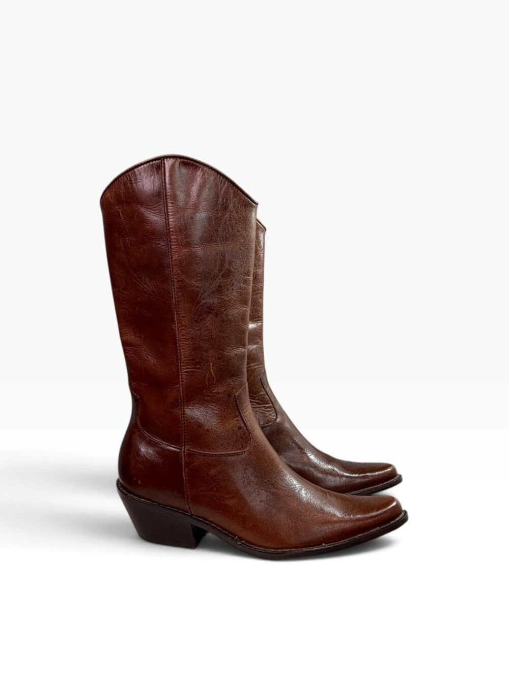 Matisse Brown Leather Mid Calf Western Boot Size 6.5